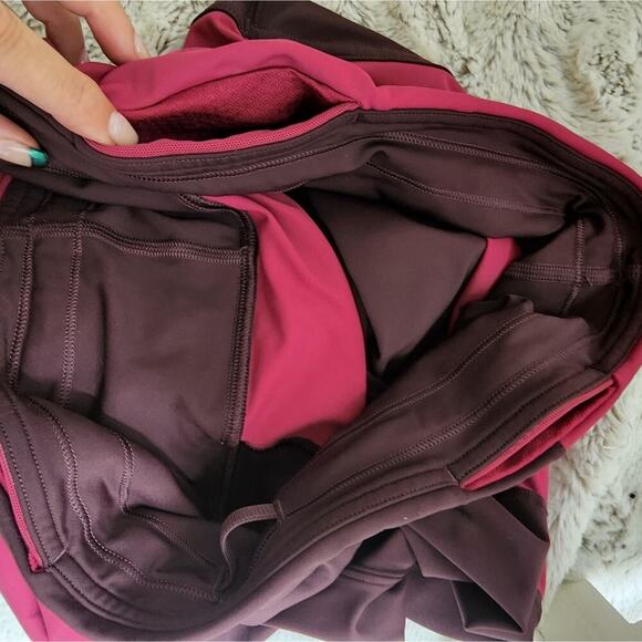 LULULEMON CRANBERRY BROWN COLORBLOCK LEGGING SIZE 12 - Picture 8 of 8
